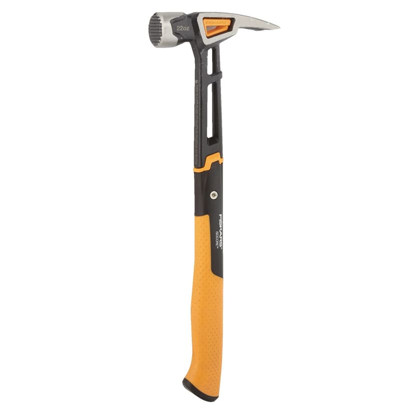 Fiskars IsoCore Claw Finishing Hammer, Smooth Steel Face, 22-oz