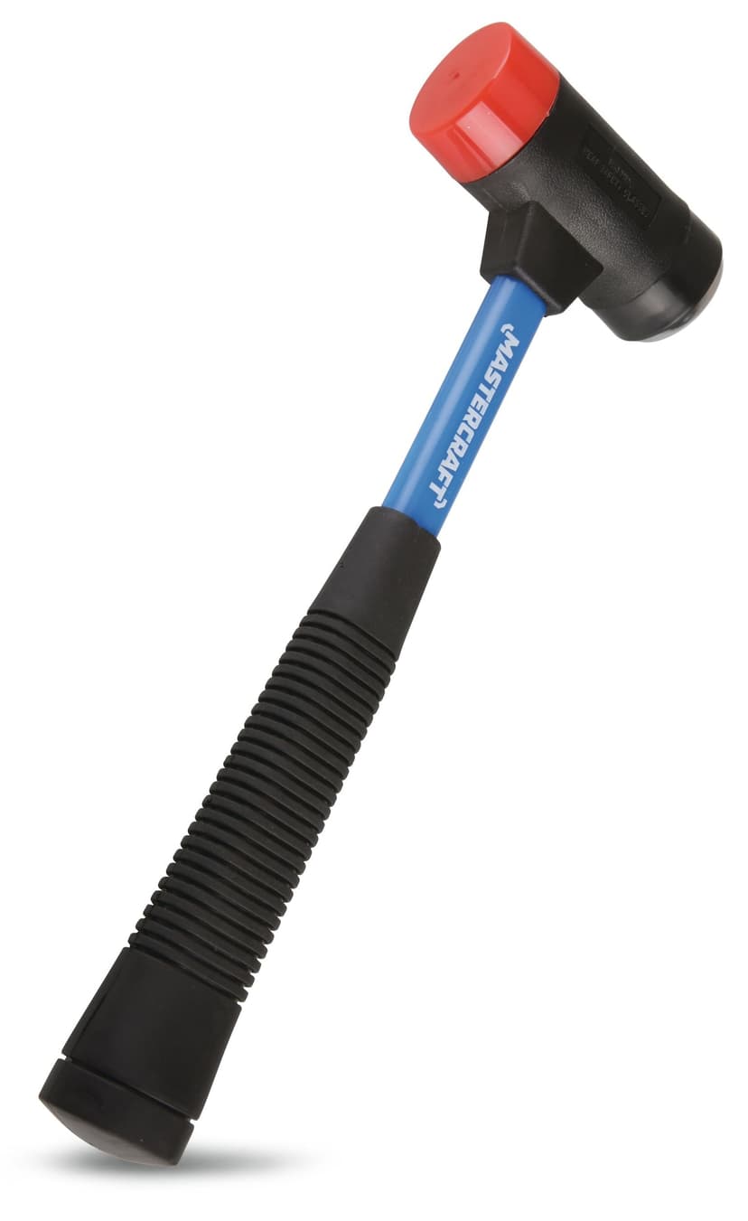 Mastercraft 4-in-1 Multi-Head Mallet, Non-Marring, Fibreglass Handle, Steel Head, 20-oz