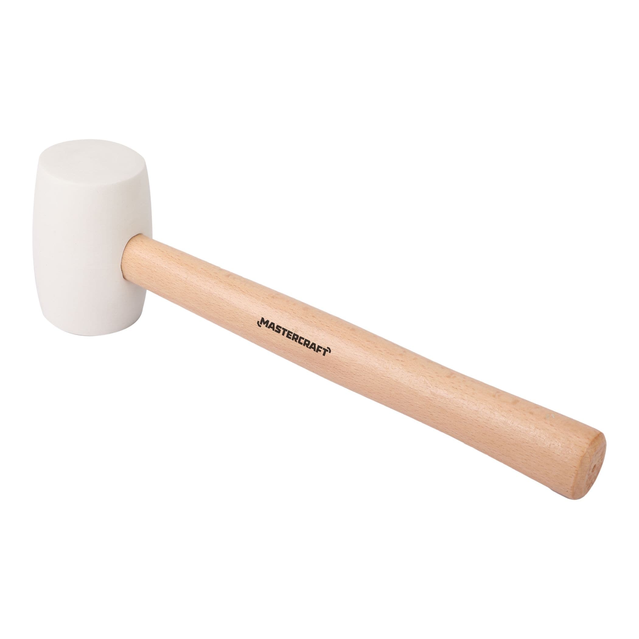 Mastercraft 16-oz Rubber Mallet, White with Wood Handle, Non-Marring
