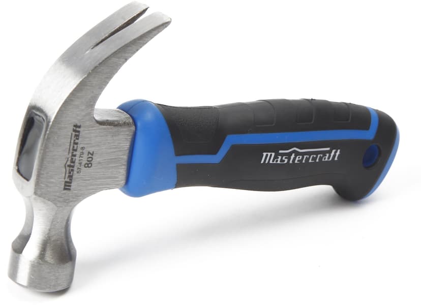 Mastercraft 8-oz Stubby Claw Hammer, Forged Steel with Non-Slip Handle