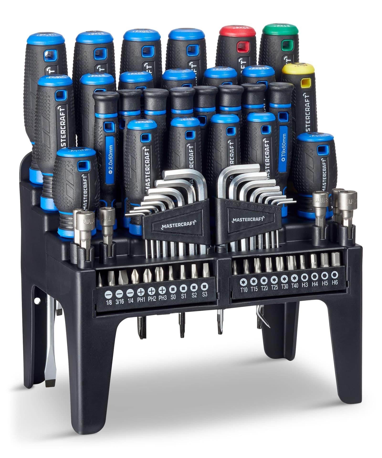 Mastercraft Screwdriver Set with Wall-Mountable Stand, 69-pc