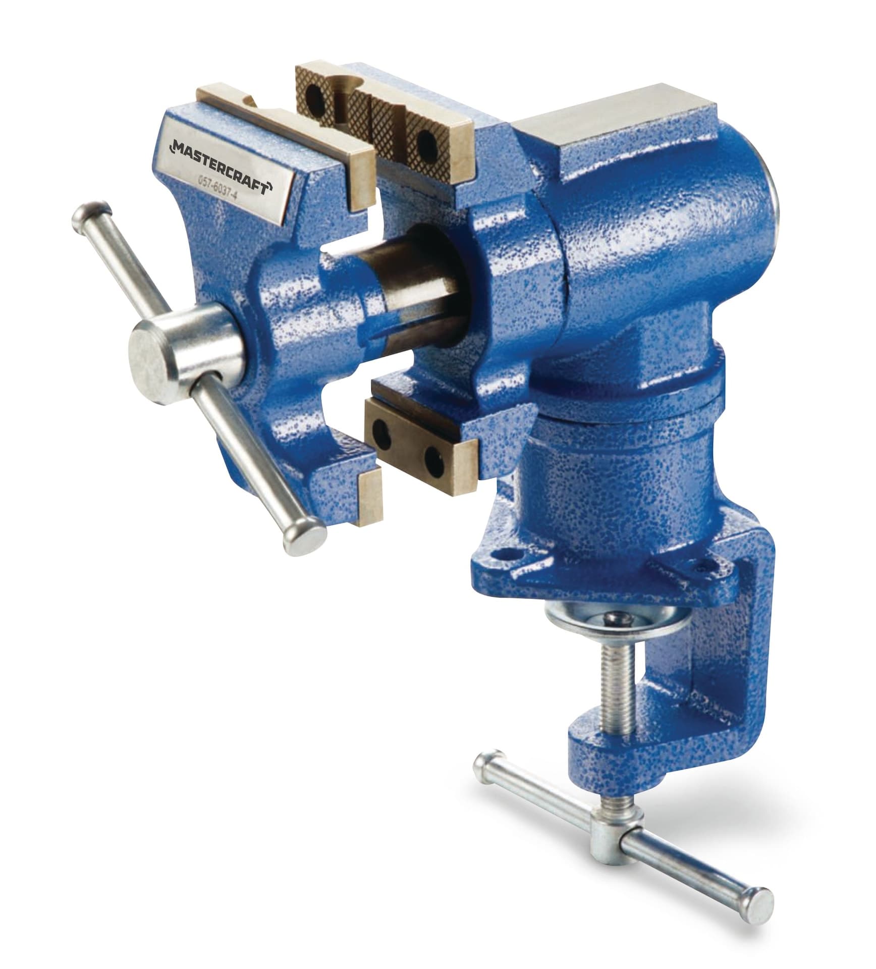 Mastercraft Dual-Purpose Universal Vise with 360 Degree Swivel Base or Clamp-On Quick Adjustment