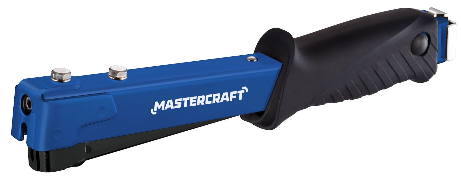 Mastercraft Heavy-Duty Hammer Tacker with Soft-Touch Handle and All-Steel Construction, Rear-Load Magazine