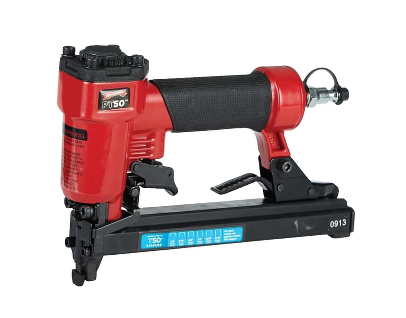 Arrow PT50 Oil-Free Pneumatic Staple Gun, Fits 1/4, 5/16, 3/8, 1/2, 9/16-in Staples, Red