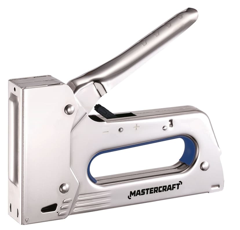 Mastercraft Heavy-Duty Manual Stapler Gun, Rear Loading, Insulated Grip, Fits T-50 or Equivalent 1/4-9-15-in Staples