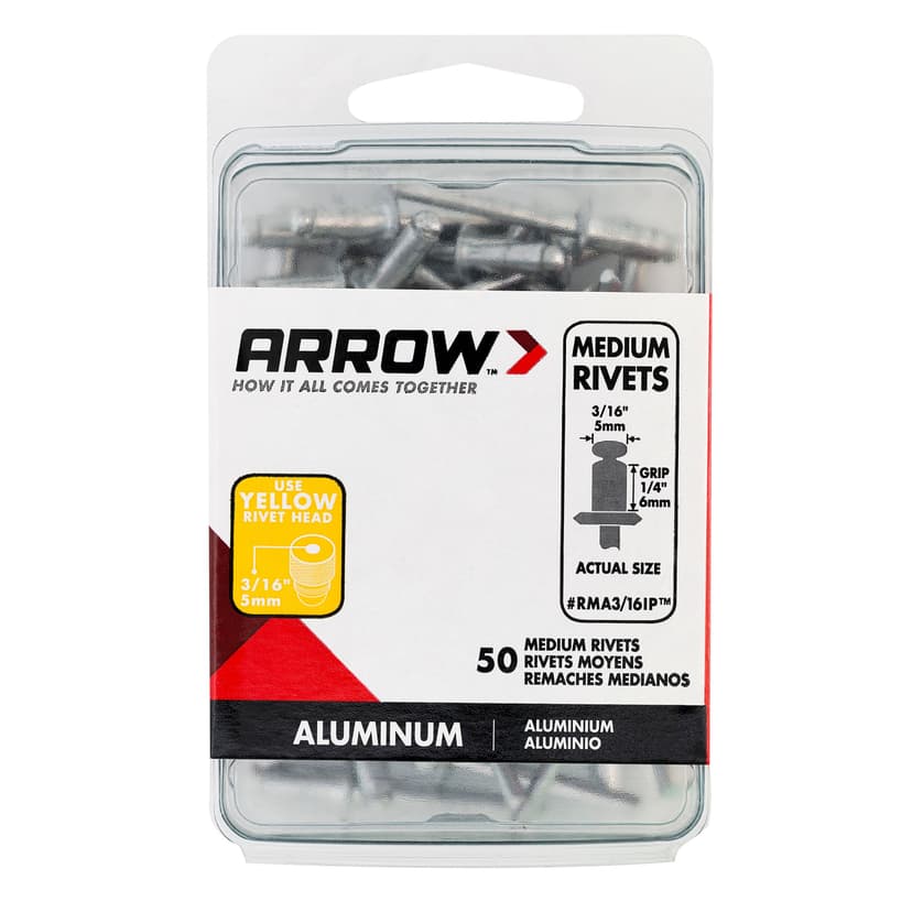 Arrow Rivet Aluminum Medium, 3/16-in, 50-Pack