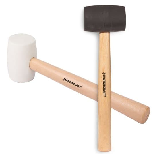 Mastercraft Rubber Mallets with White and Black Head, 2-pk