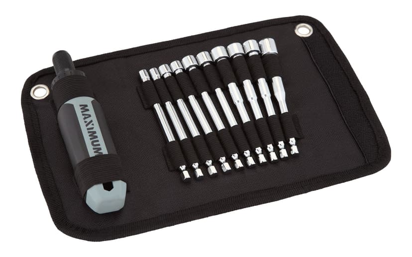 MAXIMUM Ratcheting Nut Driver Set with Storage Bag, Soft/Comfortable Handle, SAE/Metric, 11-pc