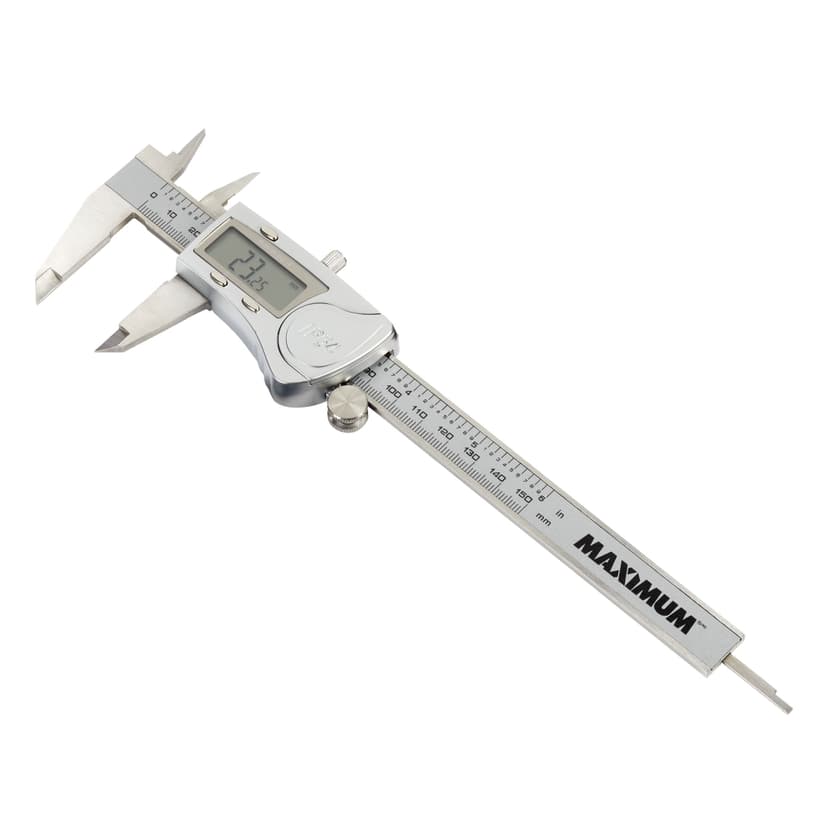 MAXIMUM Professional Digital Caliper with LCD Screen, mm/inch Conversion Switch, Automatic Shutoff, 6-in