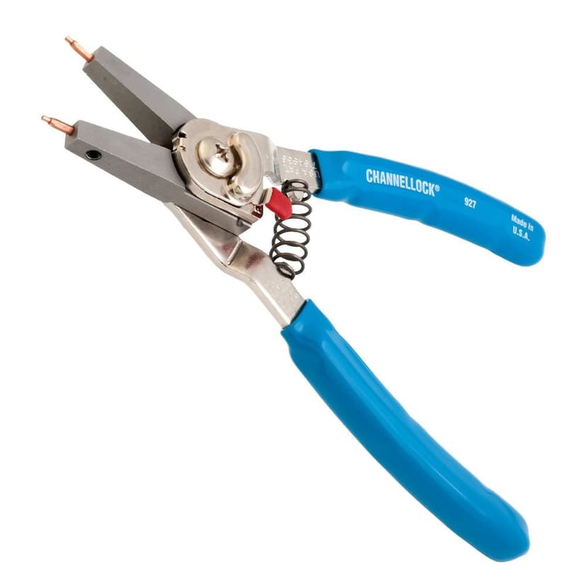 CHANNELLOCK® 927 Convertible Retaining/Snap Ring Pliers, 5 Colour Coded Interchangeable Tips, 8-in (20.3 cm)