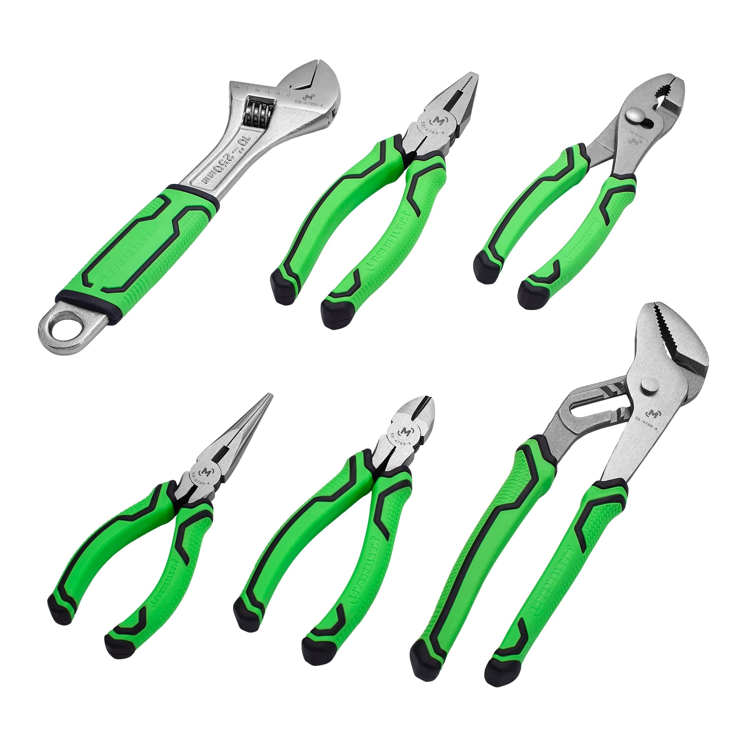 Mastercraft High-Visibility Pliers Set, Double Shot Handle, Anti-Rust Coating, Carbon Steel, 6-pc