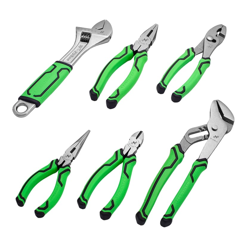 Mastercraft High-Visibility Pliers Set, Double Shot Handle, Anti-Rust Coating, Carbon Steel, 6-pc