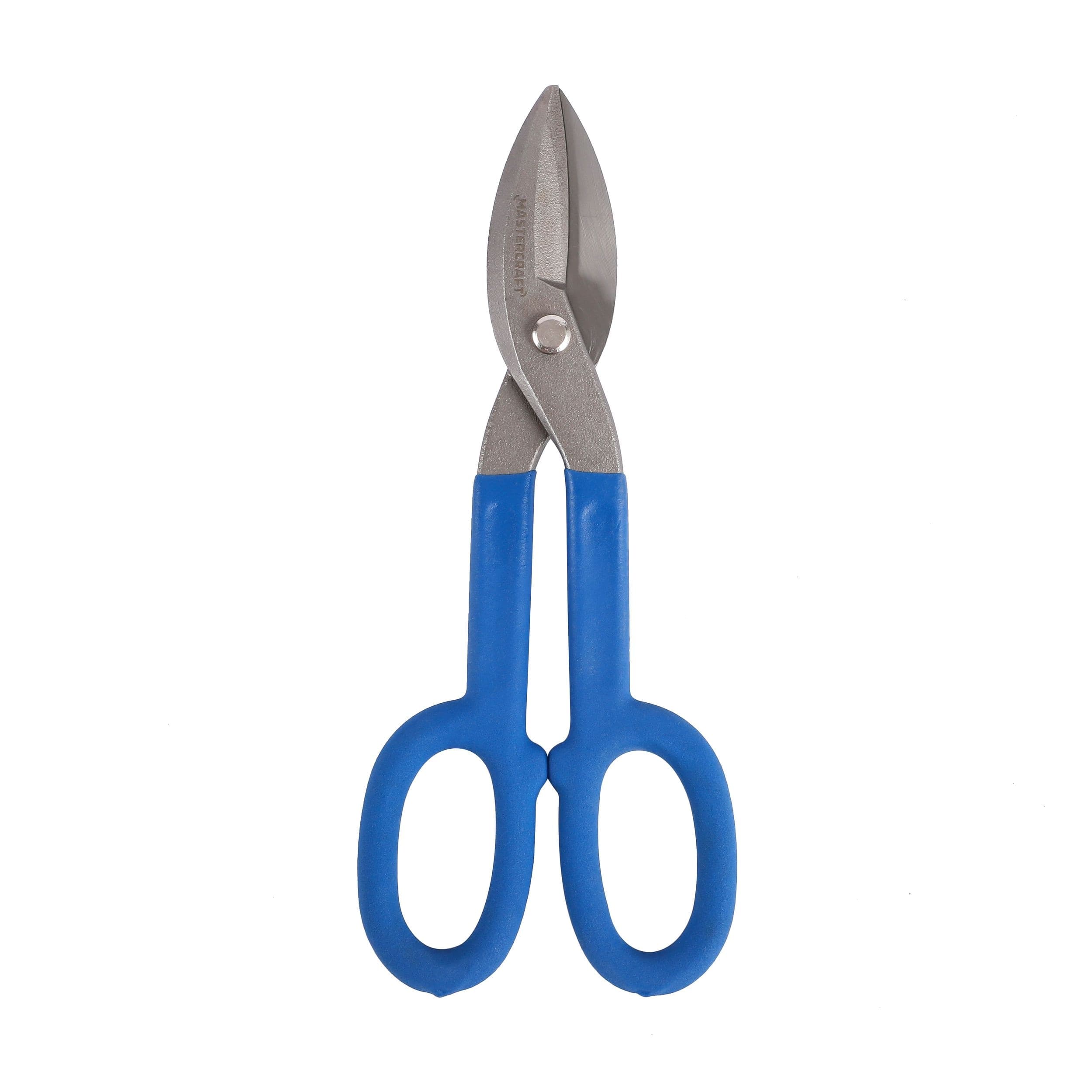 Mastercraft Straight Cut Tin Snips, Cushion Handle, Compact Design, 10-in