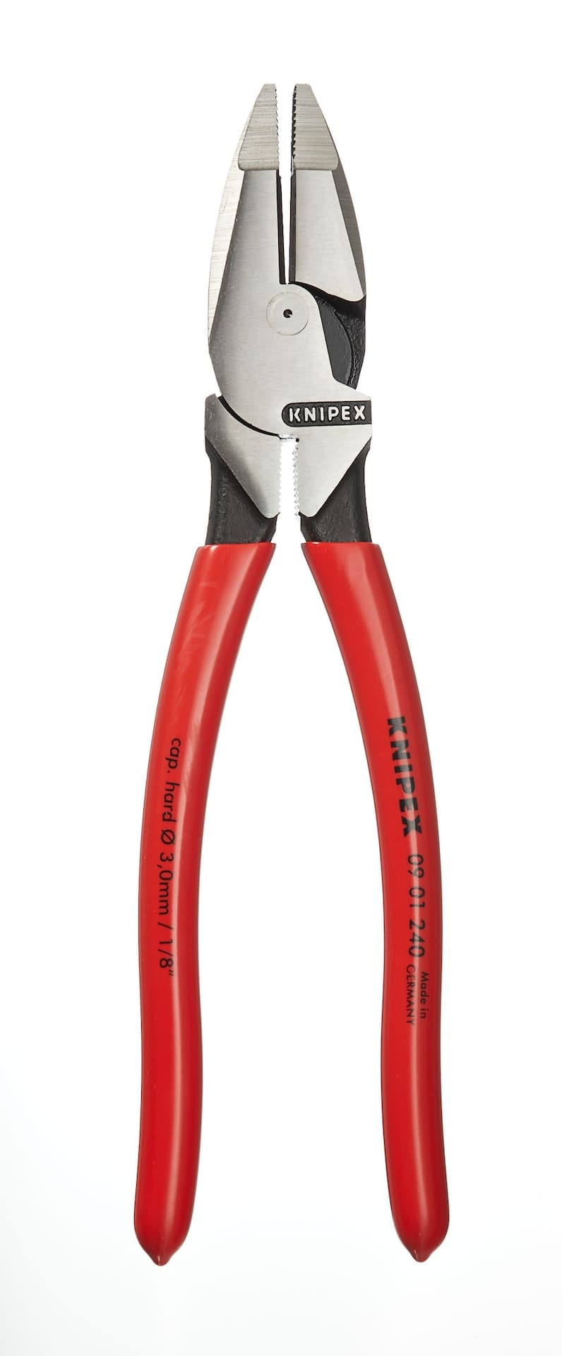 KNIPEX 09 01 240 SB High Leverage Lineman's Pliers, 3/16-in Cutting Capacity, 9-1/2-in