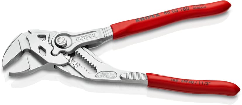 KNIPEX 86 03 180 SB Pliers Wrench, 1-3/8-in Gripping Capacity, Cr-V Steel, 7-1/4-in