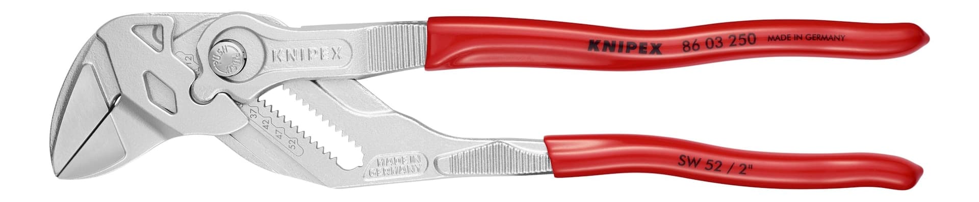 KNIPEX 86 03 250 SB Pliers Wrench, 2-in Gripping Capacity, Cr-V Steel, 10-in