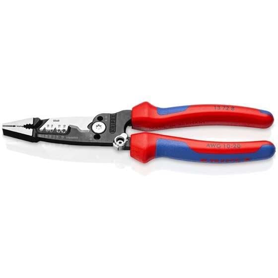 KNIPEX 13 72 8 SBA 10-20 Gauge Forged Wire Stripper, Wide Gripping Jaws, Conduit Reaming, 8-in