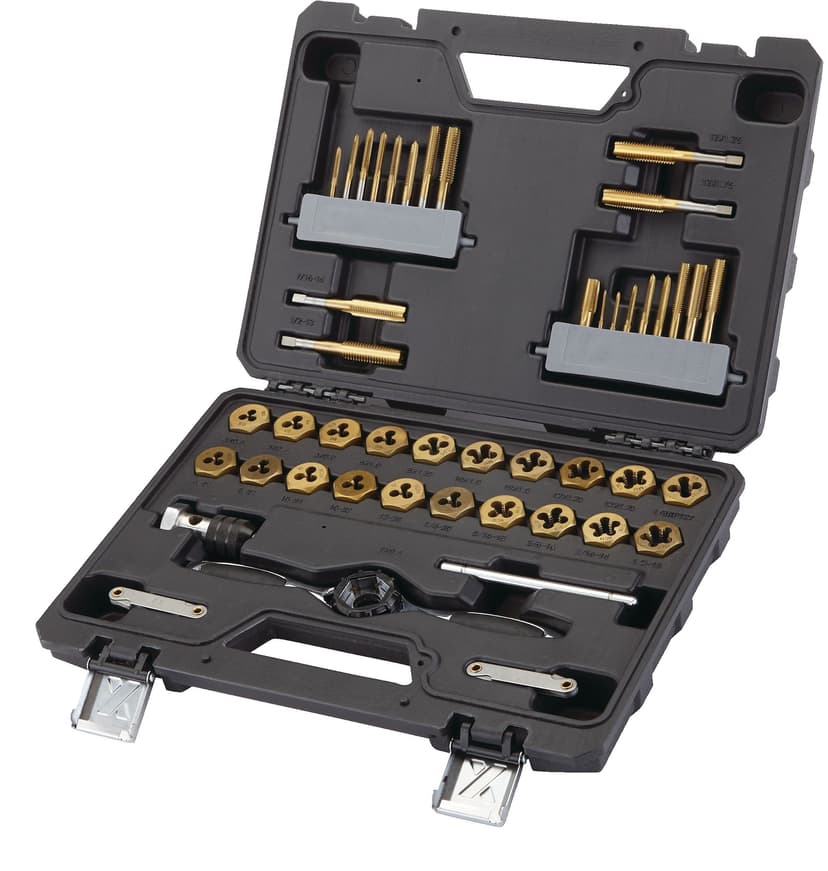 MAXIMUM Tap & Die Set with Case, Titanium Coated, SAE/Metric, High Carbon Steel, 46-pc