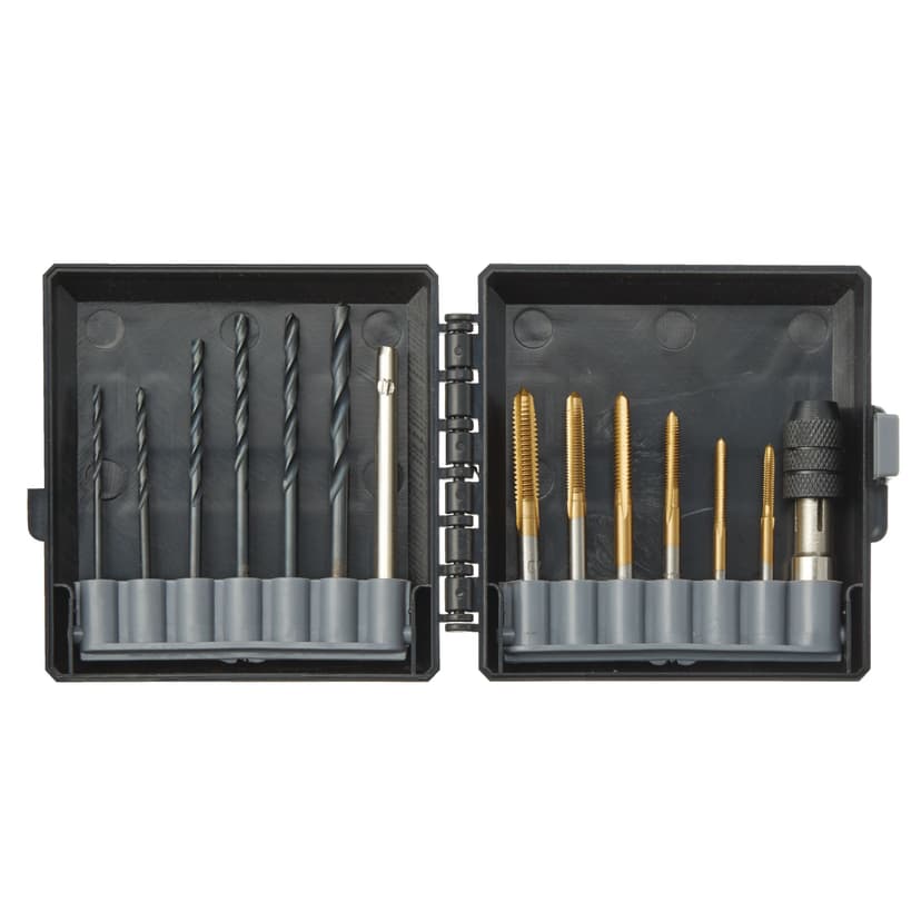 MAXIMUM Tap & Drill Set with Case, Titanium Coated, Carbon Steel, 13-pc