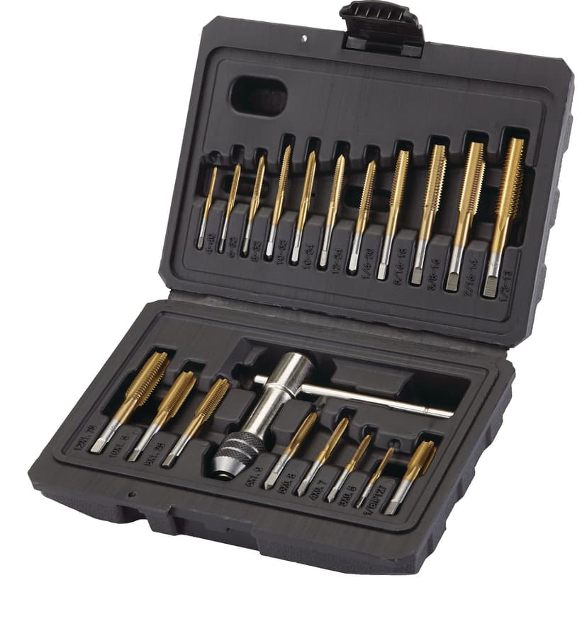 MAXIMUM Tap Set with Case, Titanium Coated, Carbon Steel, 20-pc