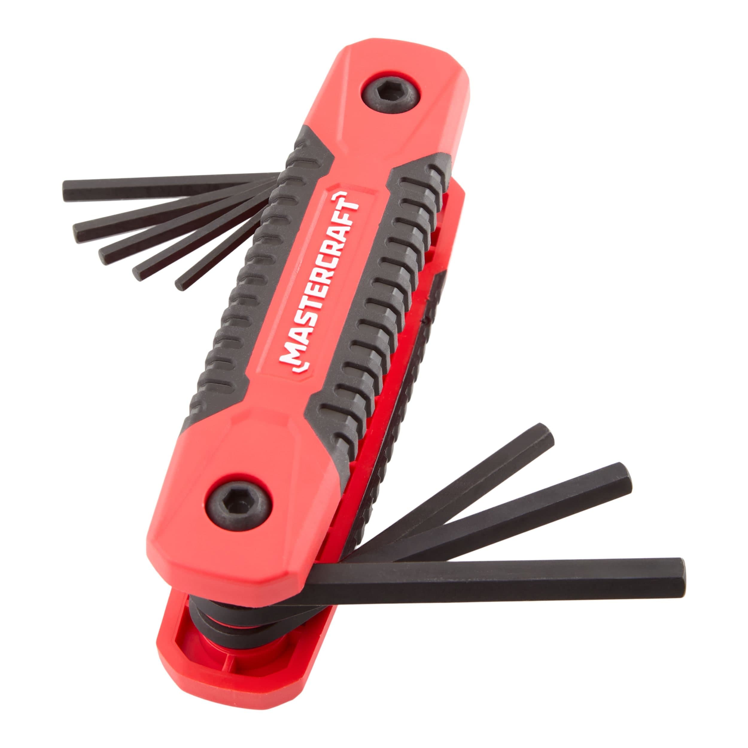 Mastercraft SAE Folding Comfort Grip Hex Key Set/Allen Wrench Set, Cr-V Steel, 9-pc