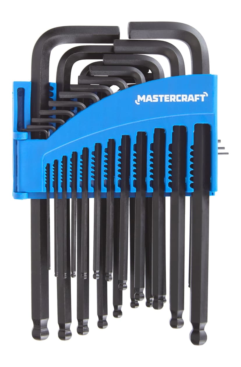 Mastercraft Hex Key Set, Long Ball-End, Rust-Resistant, 25-pc