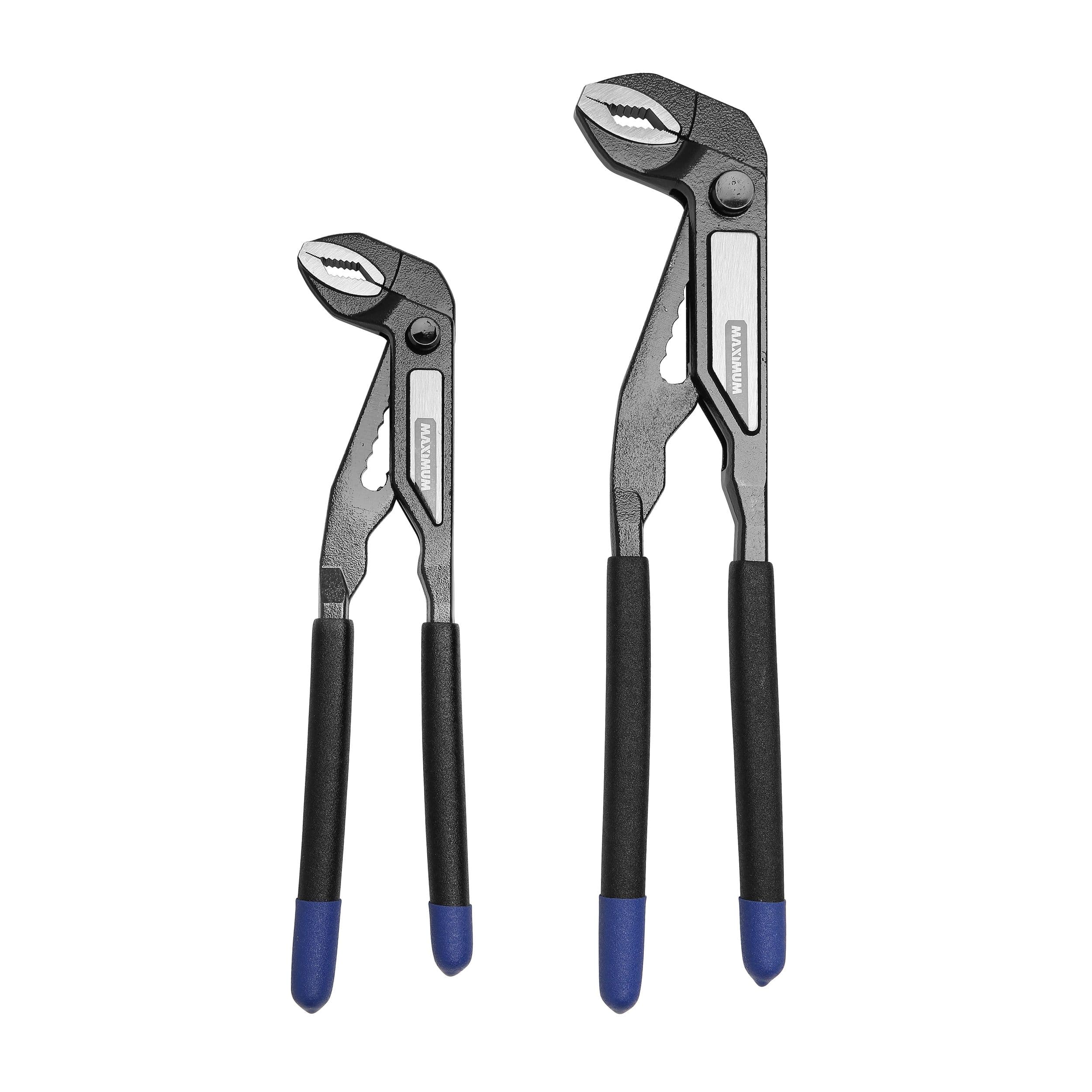MAXIMUM Push Button Tongue & Groove Pliers Set, High-Quality Forged Tool Steel, Colour Coded Tips, 2-pk