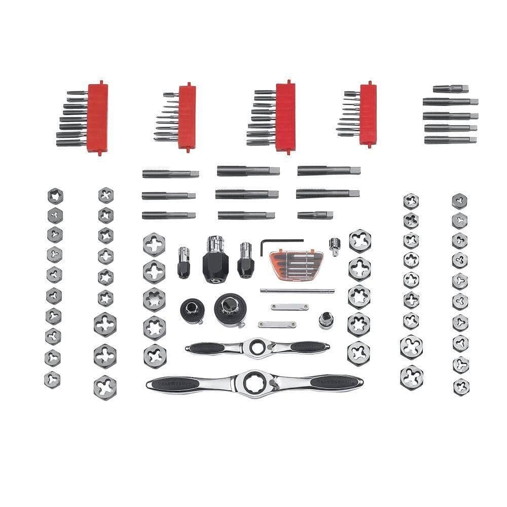 GearWrench 82812 Ratcheting Tap and Die Set with Case, SAE/Metric, High Carbon Steel, 114-pc