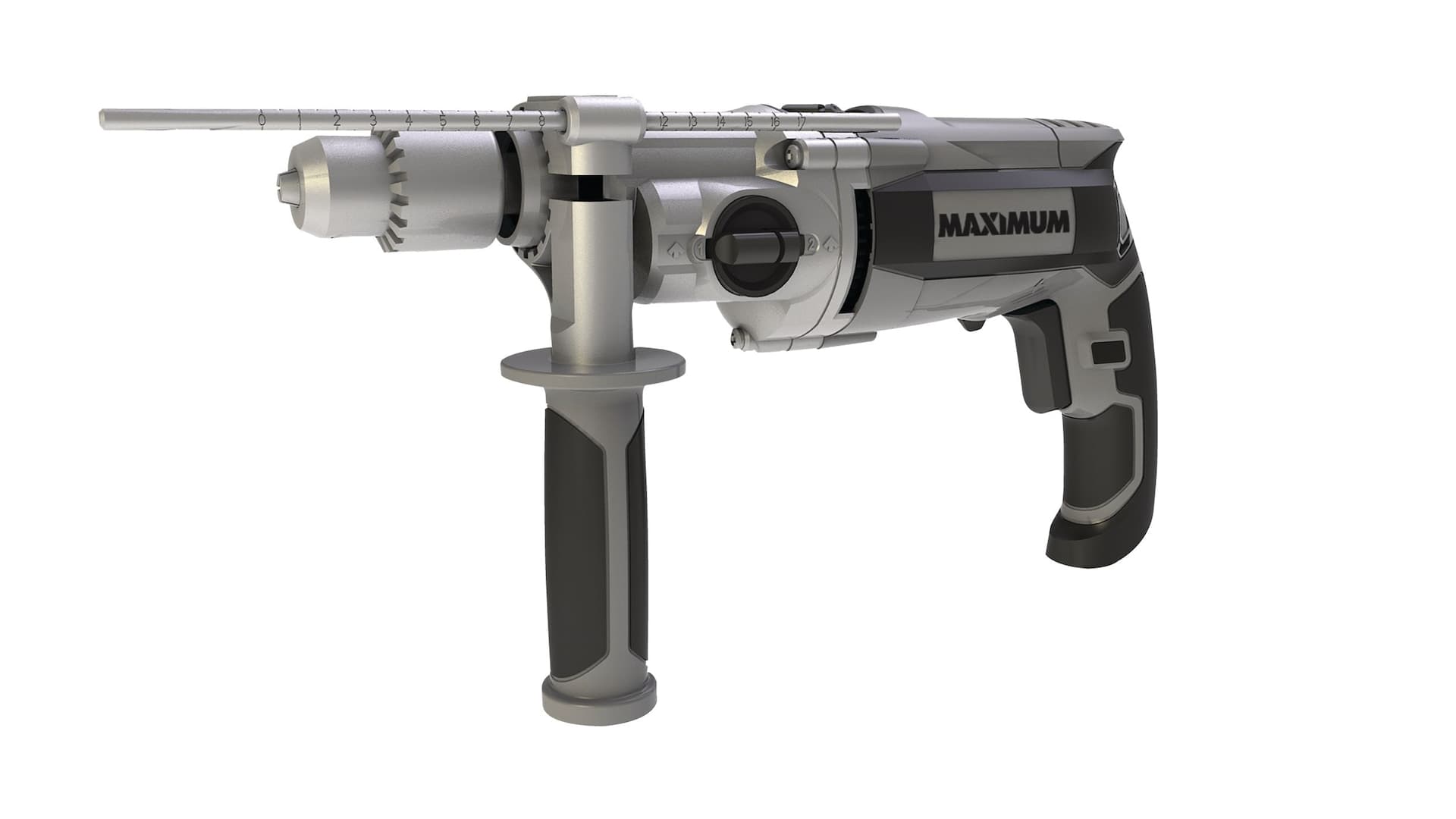 MAXIMUM 8.5A Corded Variable Speed Hammer Drill with Keyed Chuck & Auxiliary Handle, 1/2-in