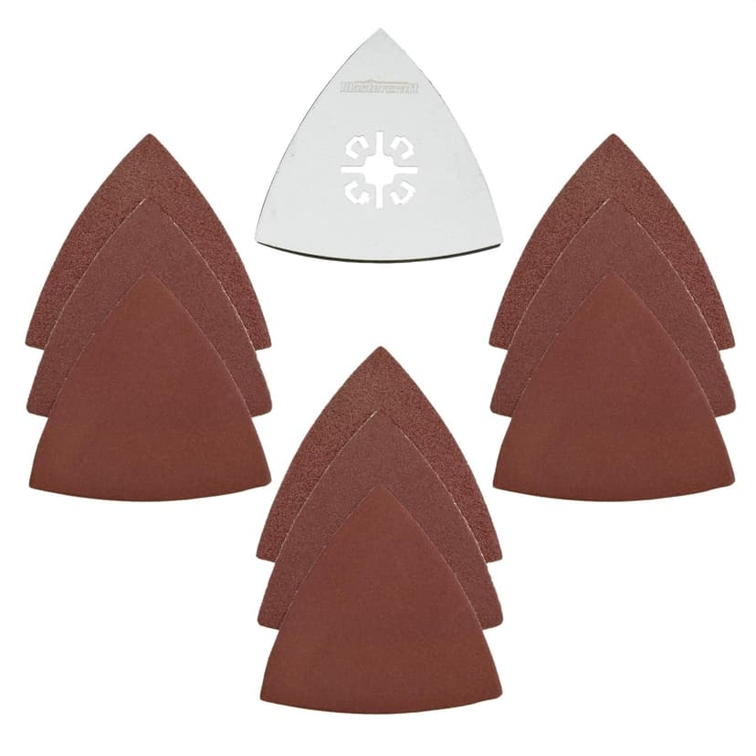 Mastercraft Oscillating Universal Fit, Multi-Tool Hook & Loop Sanding Pad with 3 Grit Size Sandpaper, 3-1/8-in, 10-pc