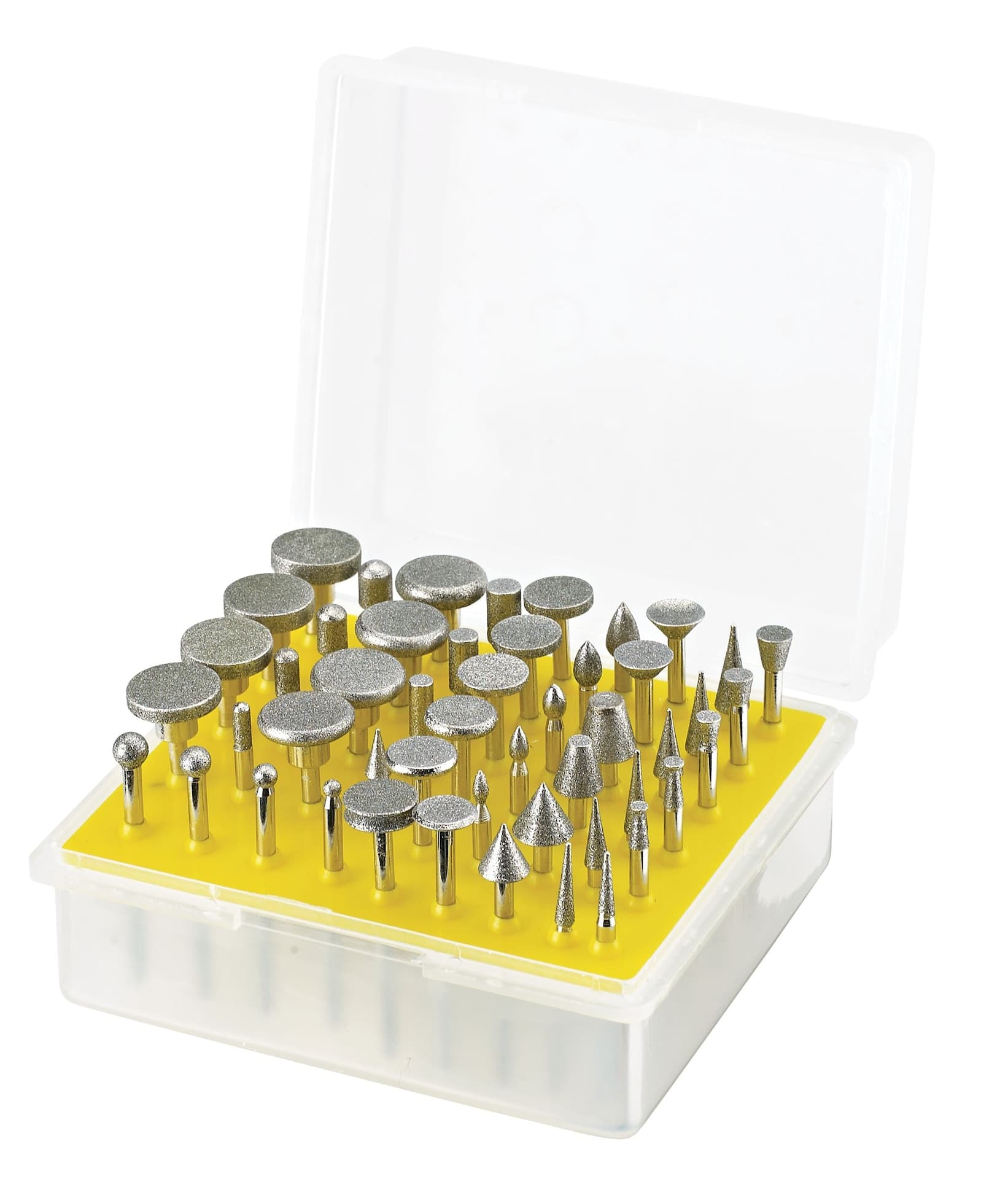 Mastercraft Multi-Purpose Diamond Coated Burr Bit Set with Storage Case For Rotary Tool, 50-pc