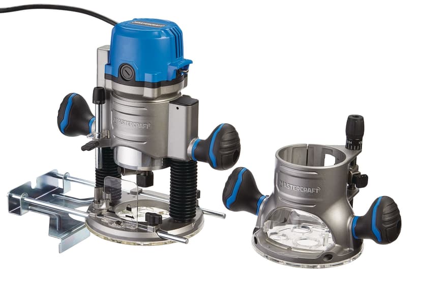 Mastercraft 11A 2-HP Corded Combination Plunge & Fixed Base Router with Case