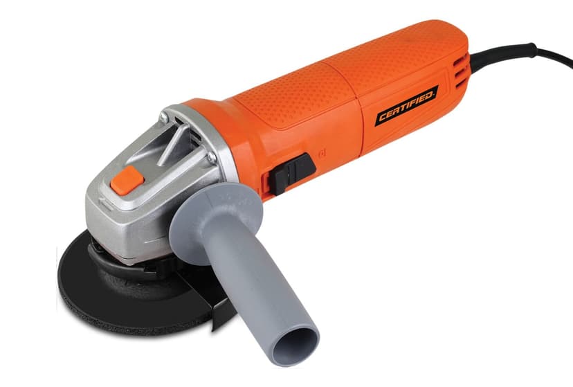 Certified 5.5A Corded Single-Speed Angle Grinder with Auxiliary Handle, Guard & Disc, 4-1/2-in