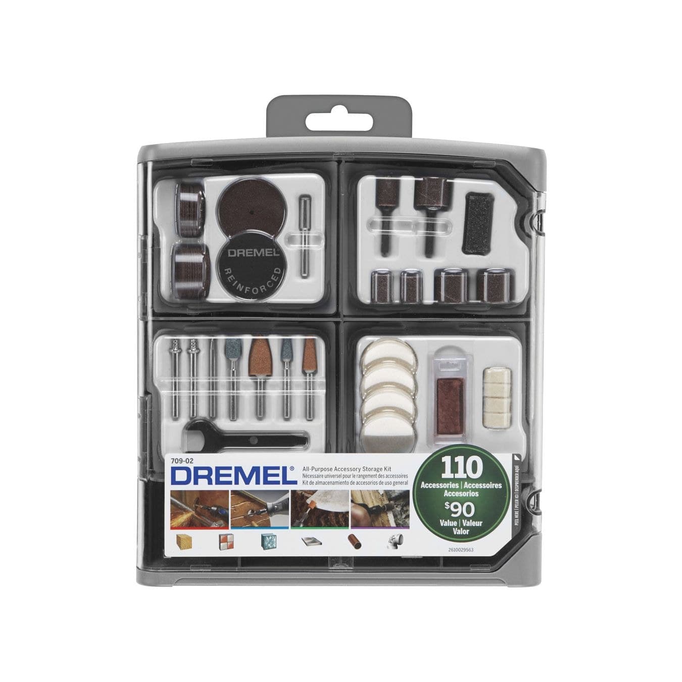 DREMEL 709-02 All-Purpose Bit & Accessory Kit with Storage Case For Rotary Tool, 110-pc