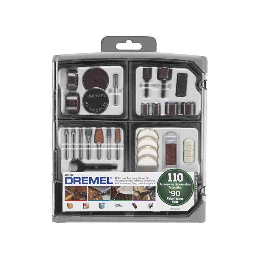 DREMEL 709-02 All-Purpose Bit & Accessory Kit with Storage Case For Rotary Tool, 110-pc