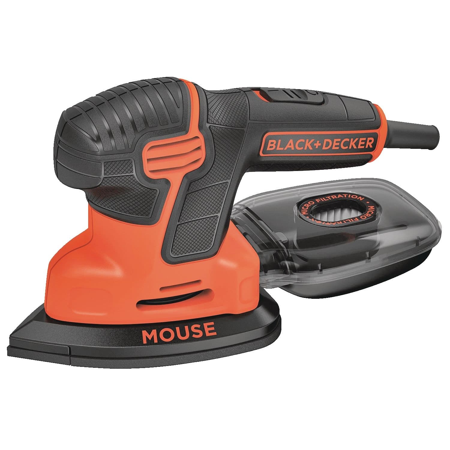 Black + Decker BDEMS600 Mouse 1.2A Corded Single Speed Detail Sander with Dust Canister