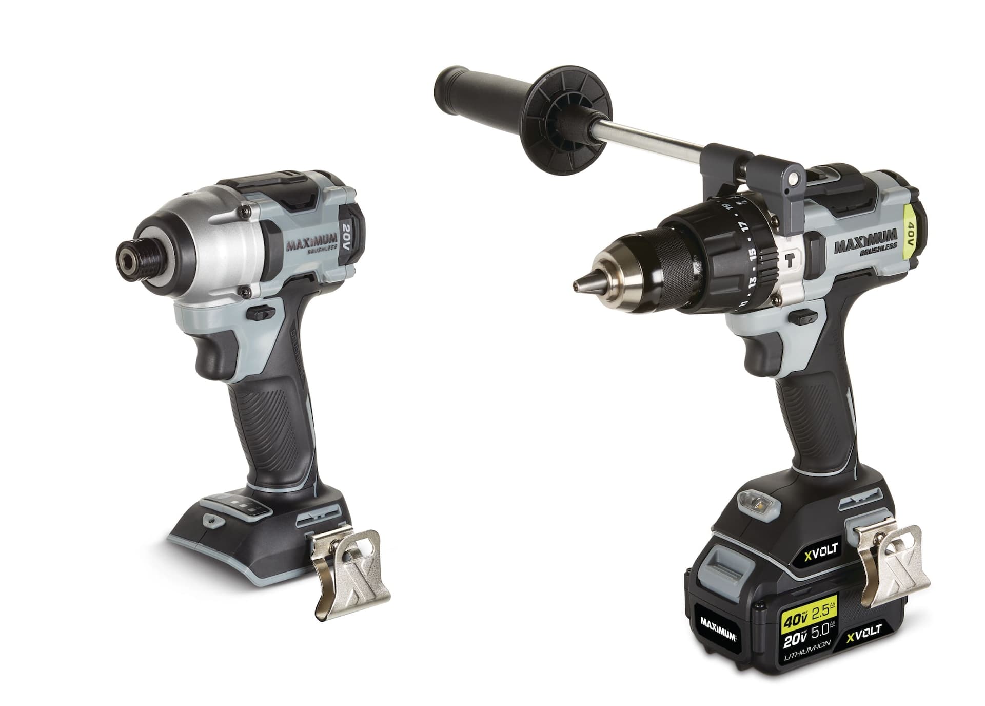 MAXIMUM 40V Hammer Drill/Driver & 20V Impact Driver Combo Kit with 40V Battery