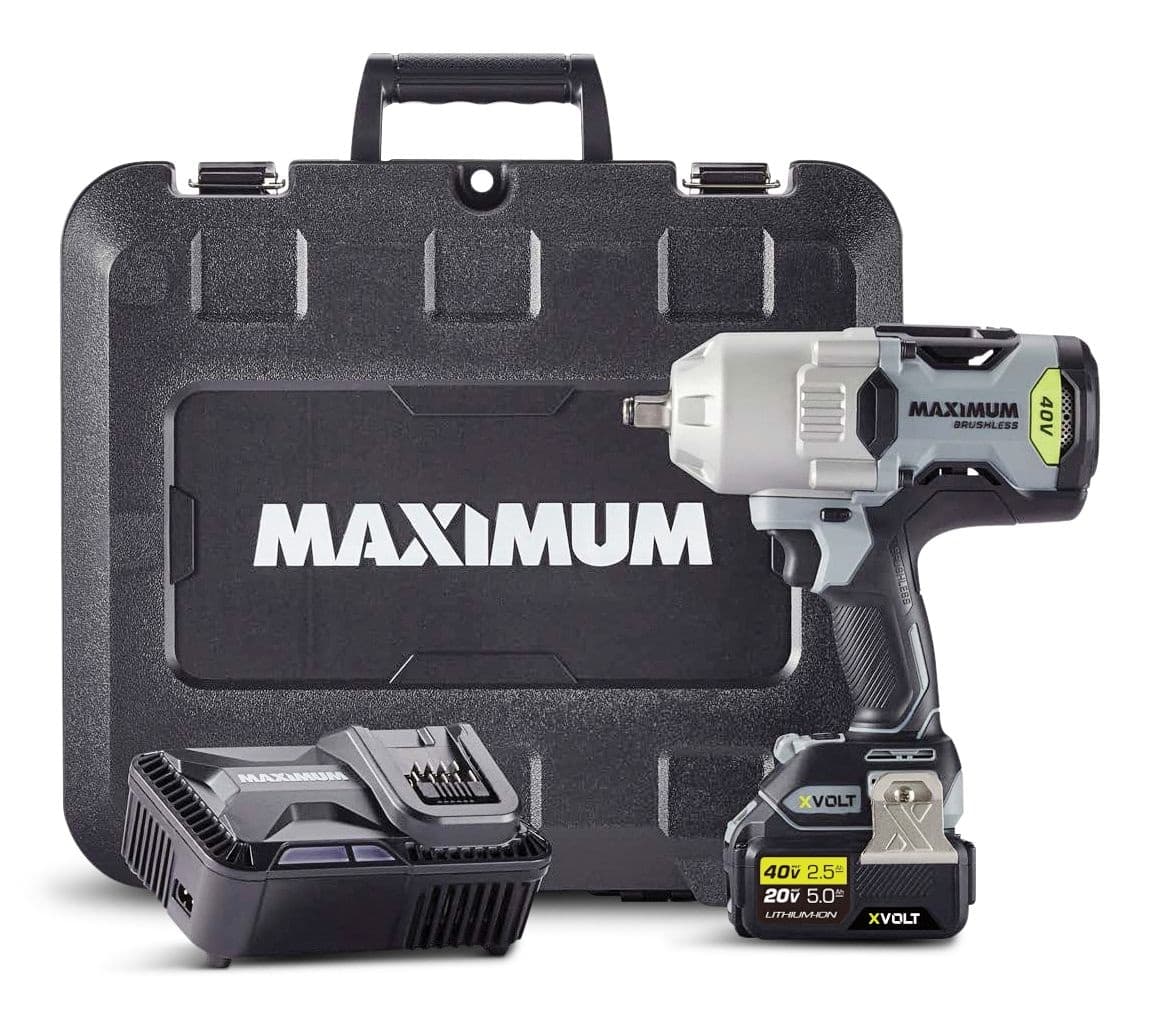 MAXIMUM 40V 1/2-in Brushless Cordless High Torque Impact Wrench Kit with Battery & Charger