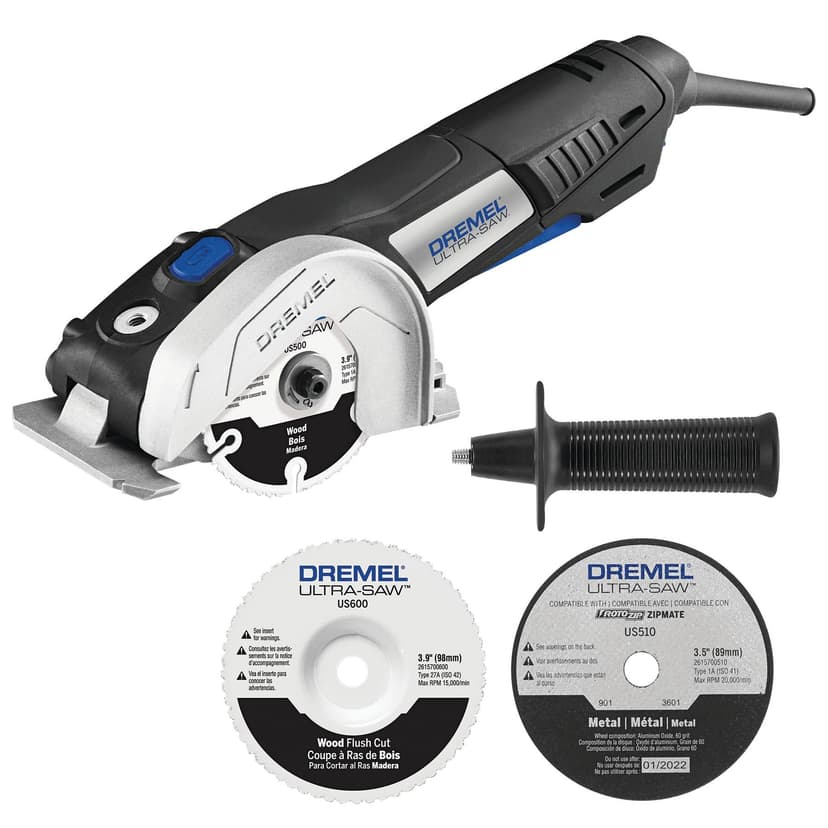 Dremel US40-04 7.5A Ultra-Saw Compact Circular Saw Tool Kit with Assorted Blades, 4-in, 5-pc
