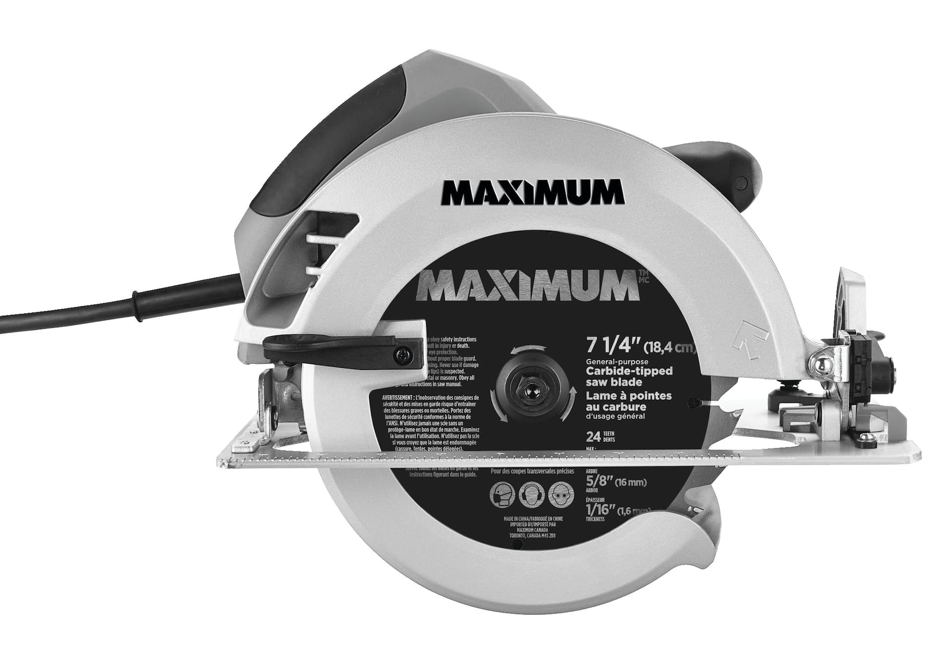 MAXIMUM 15A Circular Saw with Carbide-Tipped Blade & Cutting Guide, 7-1/4-in