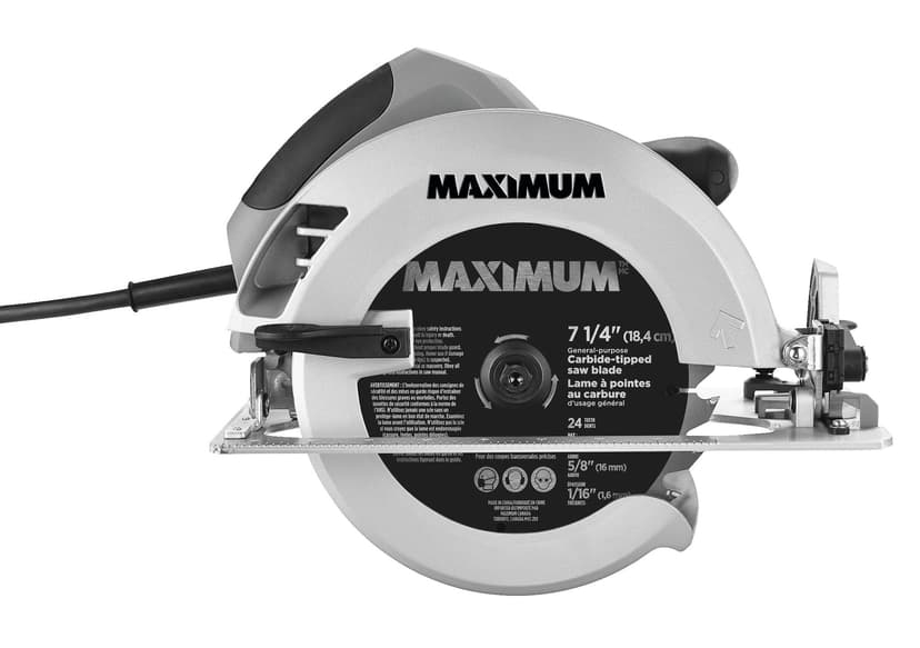 MAXIMUM 15A Circular Saw with Carbide-Tipped Blade & Cutting Guide, 7-1/4-in