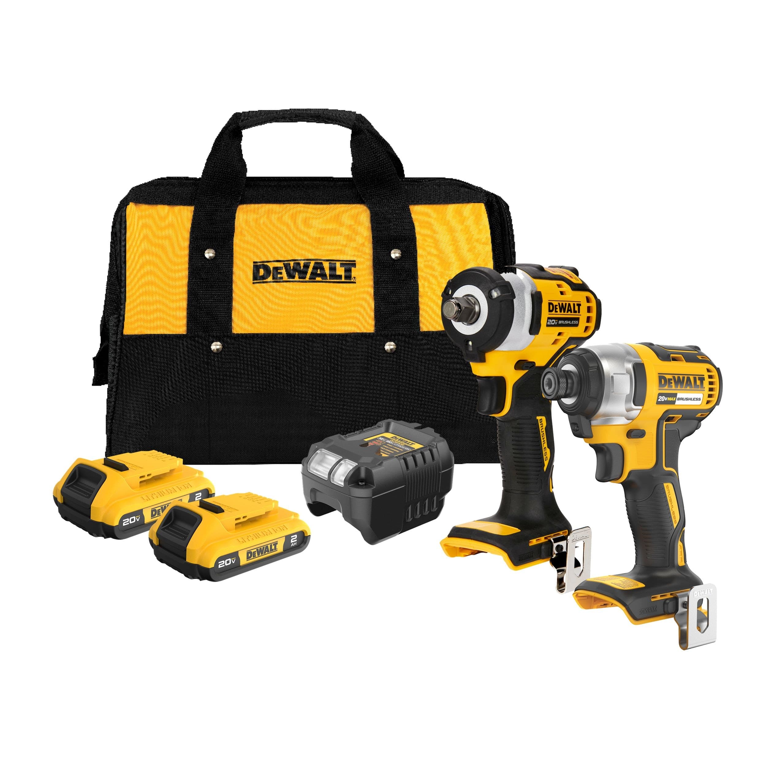 DEWALT 20V 1/2-in Impact Wrench and 1/4-in Impact Driver Kit