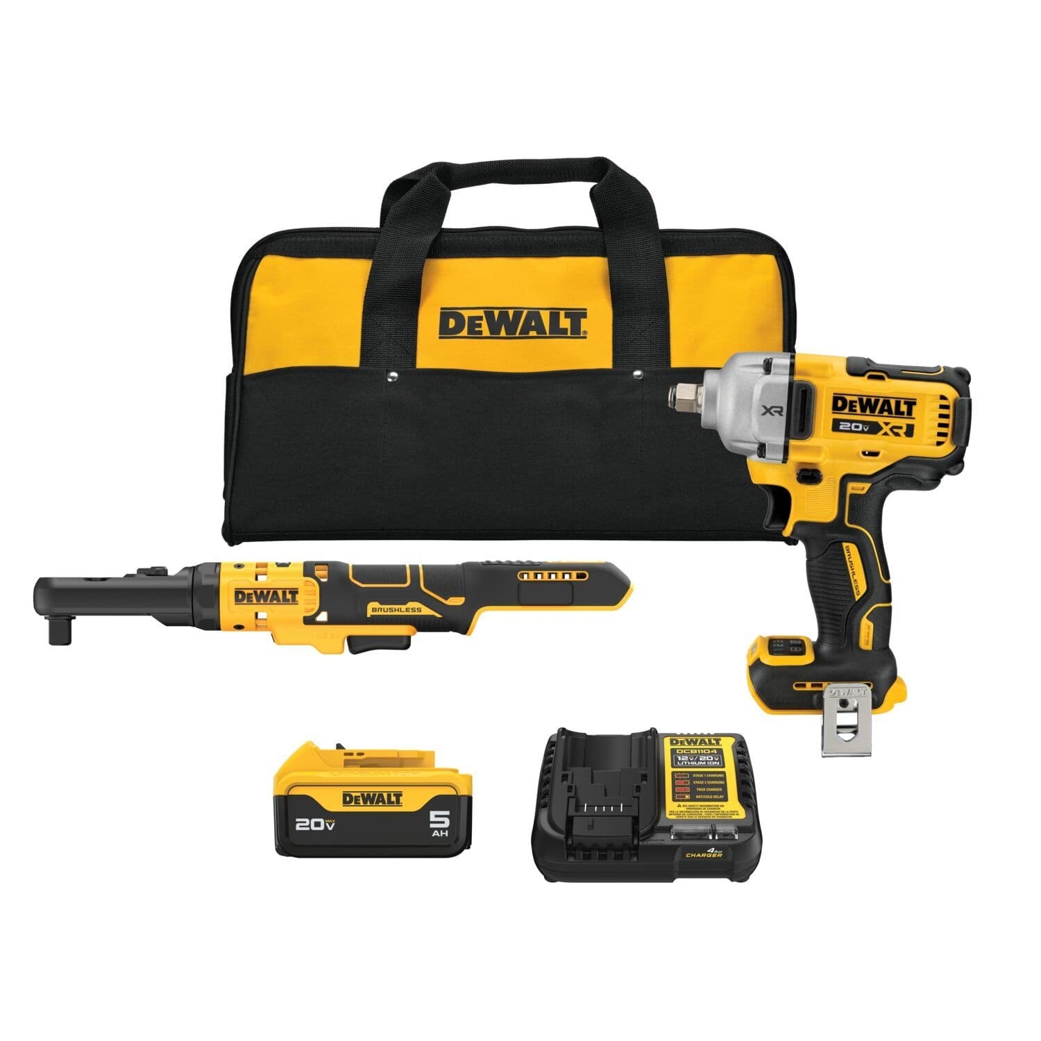 DEWALT 20V Impact Wrench and Ratchet Kit