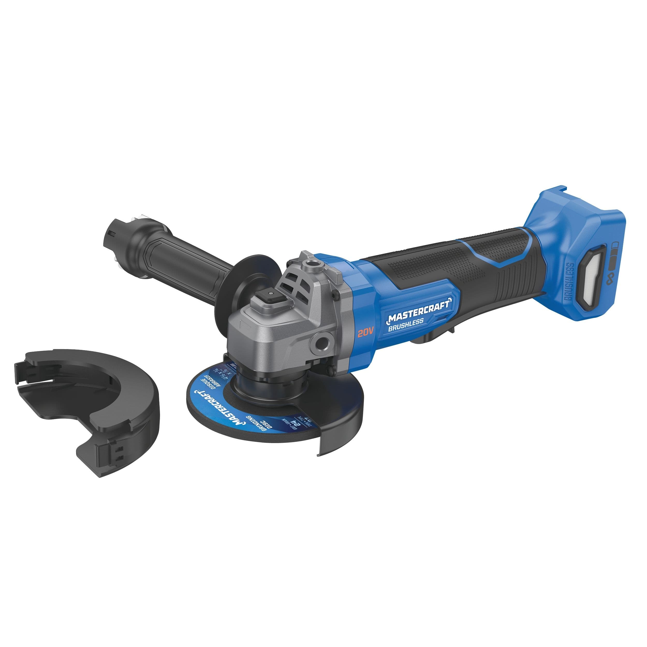 Mastercraft 20V Cordless Brushless Angle Grinder, Tool Only, PWR POD Compatible