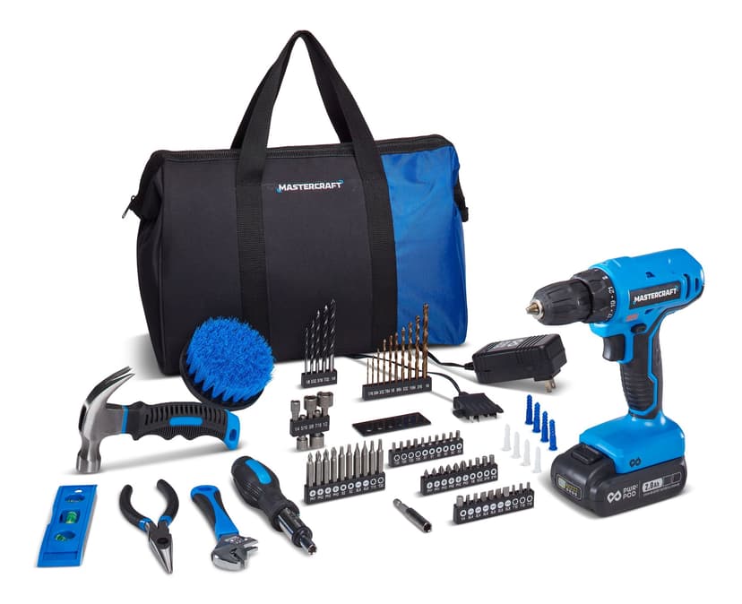 Mastercraft 20V Cordless Drill/Driver with 83-pc Accessory Kit and case with PWRPOD 2 Ah Battery and Charger
