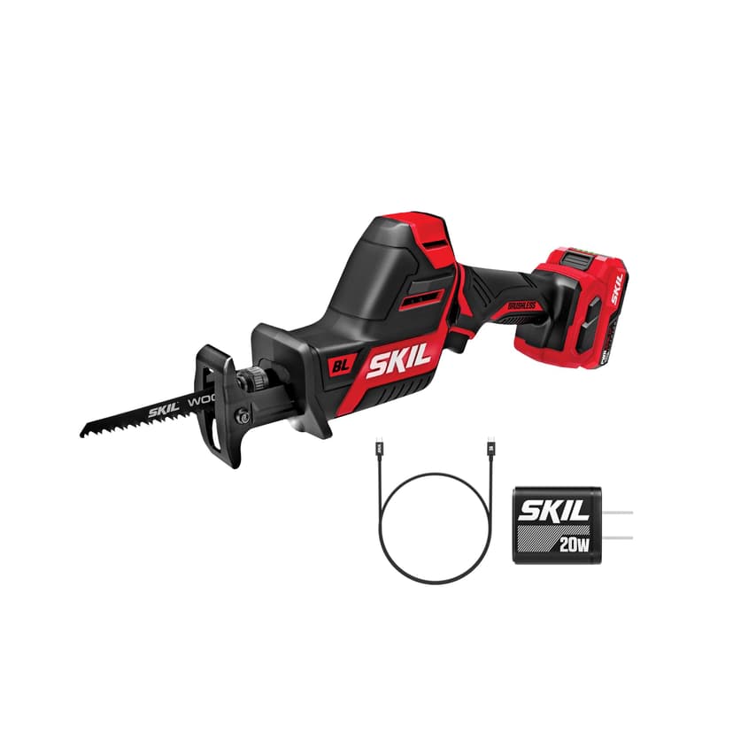 SKIL 12V Brushless Reciprocating Saw with 2.0Ah USB-C Port Battery and 20W PD Charger (RS5828A-11)