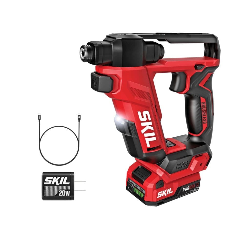 SKIL 12V Brushless Flip Drill Kit with 2.0Ah USB-C Port Battery and 20W USB-C Charger (DL6300D-11)