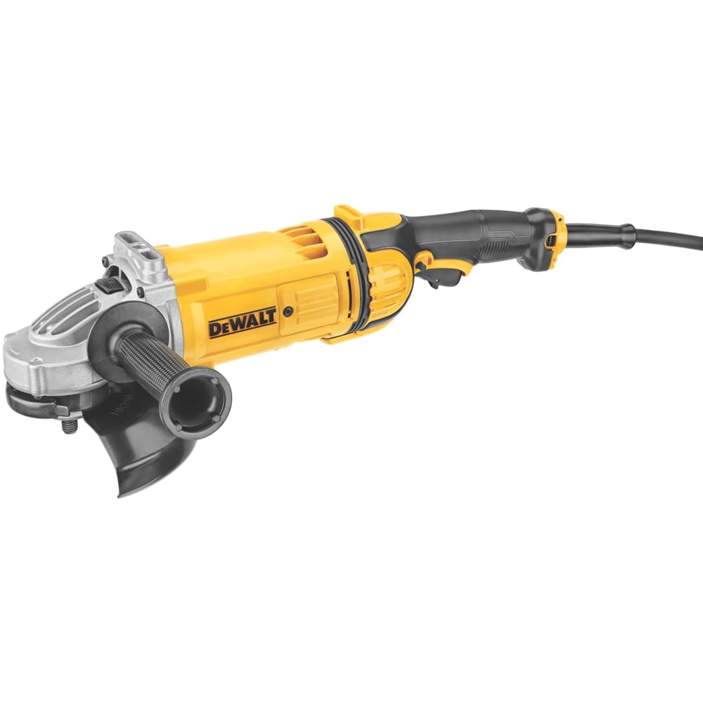 DEWALT DWE4557 15A 4.7 HP Corded Low-Profile Angle Grinder with Auxiliary Handle & Guard, 7-in