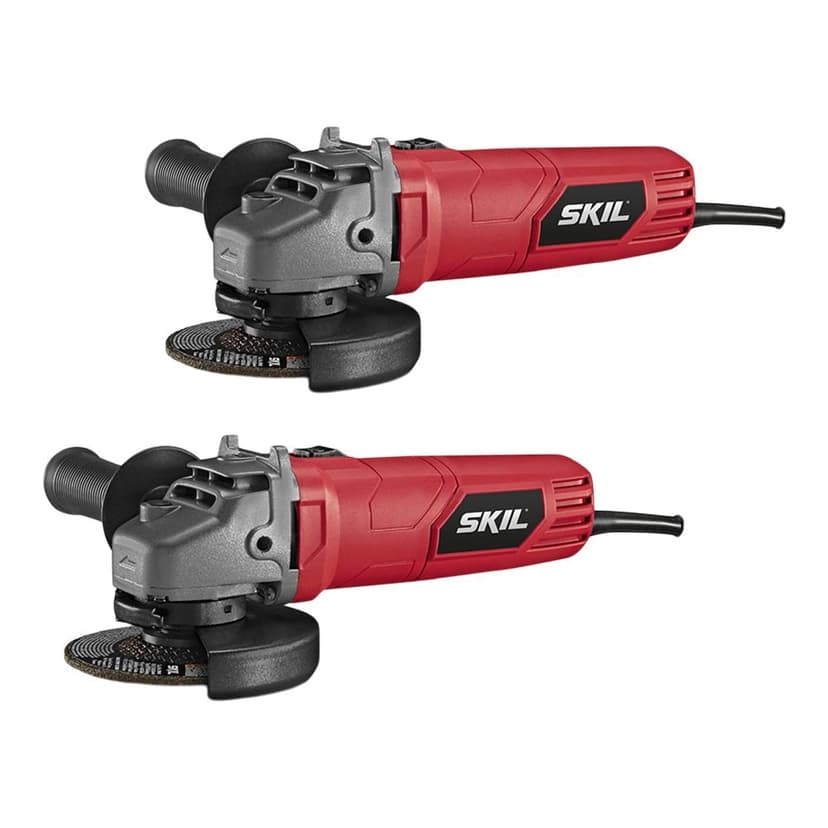 SKIL 5.5A Heavy-Duty Corded Angle Grinder with Handle & Wrench, 4-1/2-in, 2-pk