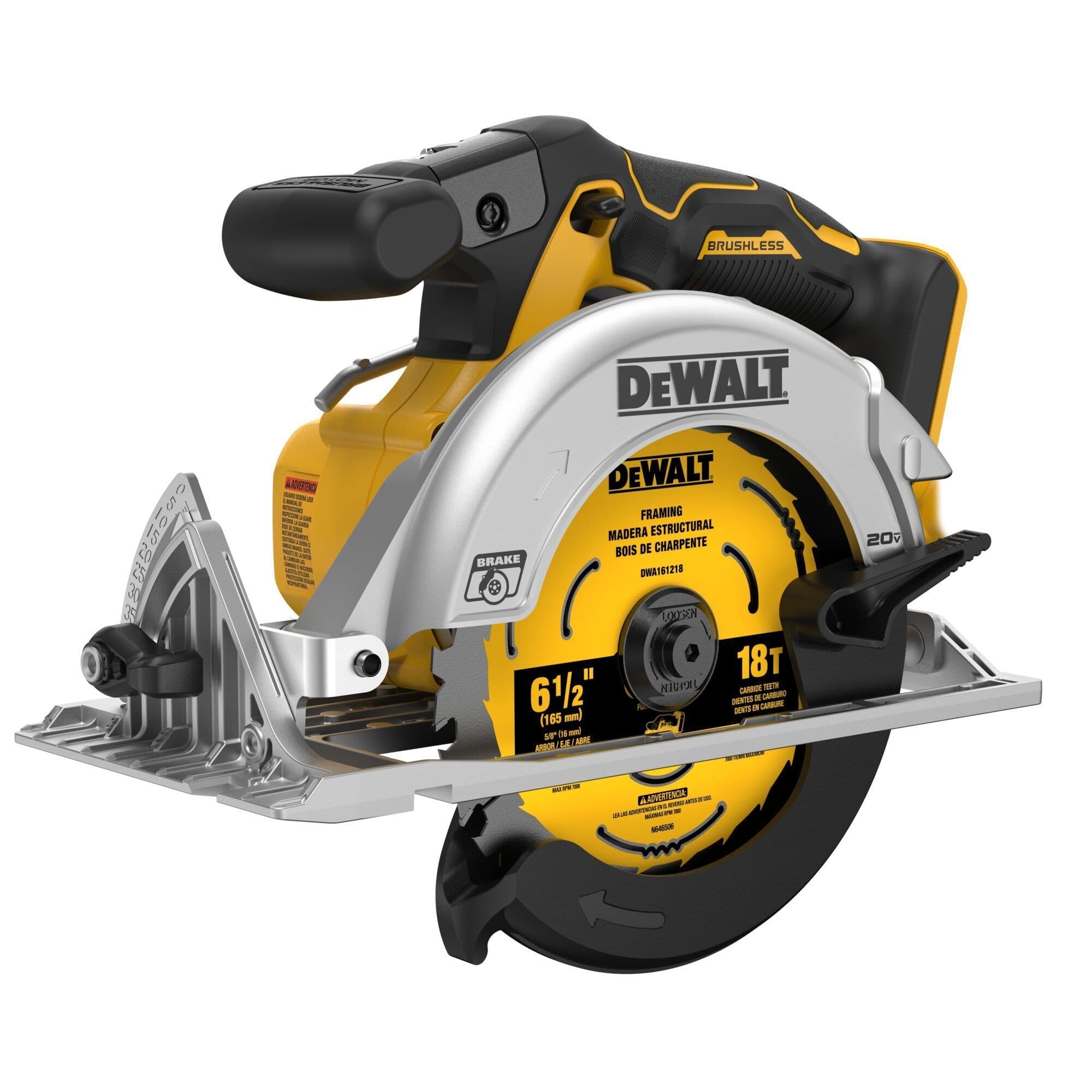 DeWALT 20V MAX 6-1/2-in Brushless Circular Saw, Tool Only